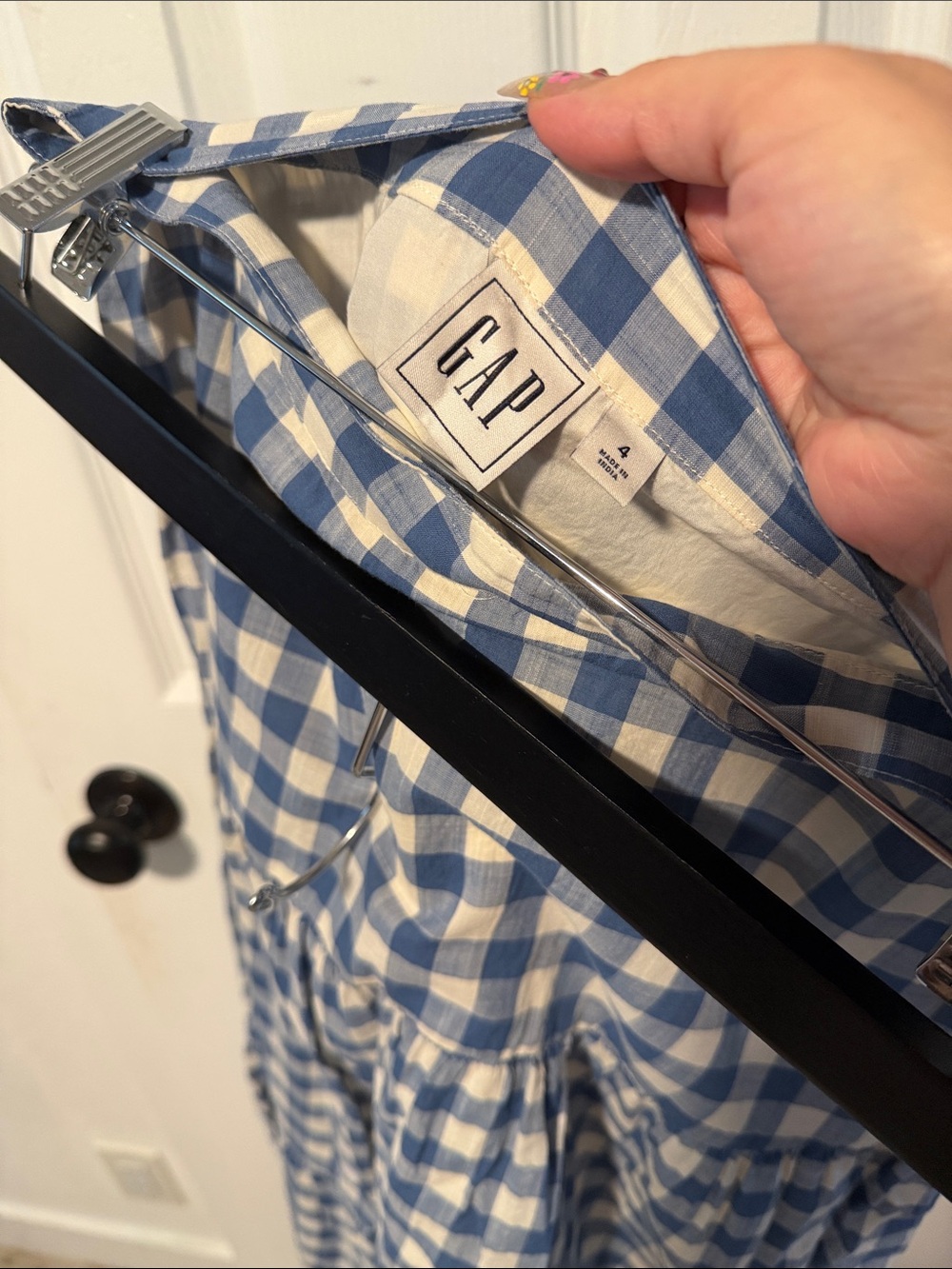 GAP Blue Gingham Tiered Maxi Skirt - Women - Picture 4 of 5
